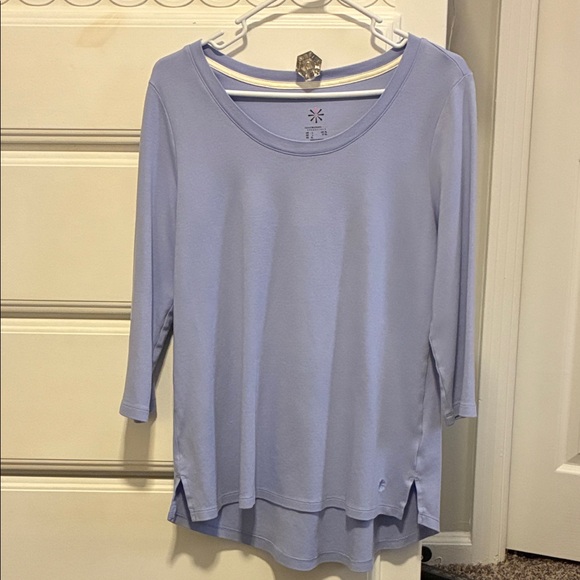 Isaac Mizrahi Live Light Purple Scoop Neck Tunic-3/4 inch sleeves- Large - Picture 1 of 12
